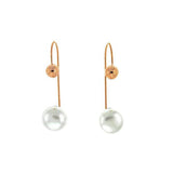 Wire Ball and Freshwater Pearl Earrings