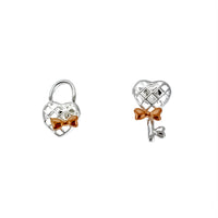 Rose Gold Lock and Key Earrings