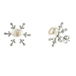 Pearl Snowflake Stud Earrings