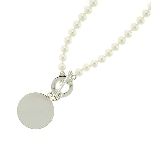 6mm Pearl Monogram Necklace