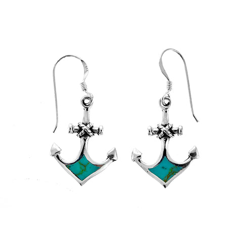 Turquoise Anchor Earrings
