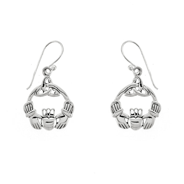 Round Weave Claddagh Earrings
