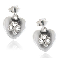 Clover Heart Post Earrings