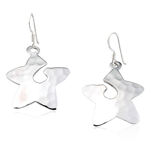 Hammered Open Starfish Earrings
