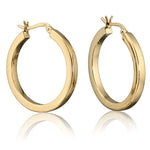 Gold Vermeil 3mm Square Tube Round Hoops