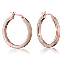Rose Gold 3mm Square Tube Round Hoops
