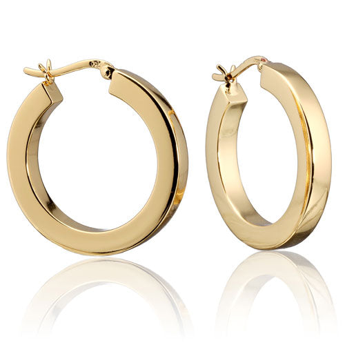 Gold Vermeil 4mm Square Tube Hoops
