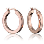 Rose Gold 4mm Square Tube Round Hoops