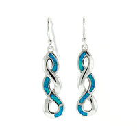 Blue Opal Infinity Earrings