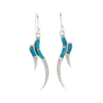 Blue Opal Double Line Earrings
