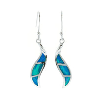 Blue Opal Wave Earrings