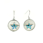 Blue Opal Starfish and Mother of Pearl Earrings
