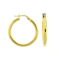 3mm Gold Vermeil Round Hoops