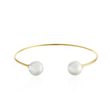Double Pearl Cuff Bangle Bracelet