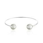 Double Pearl Cuff Bangle Bracelet