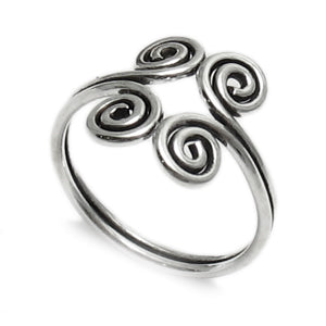 Four Swirl Toe Ring