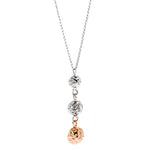 Silver and Rose Gold DC Three Ball Drop Necklace