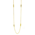 Gold Three CZ Cluster Necklace