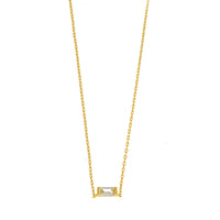 Gold CZ Baguette Necklace