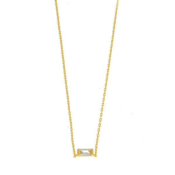 Gold CZ Baguette Necklace