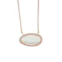 Rose Gold CZ Mother of Pearl Necklace