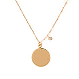 Disc with CZ Necklace