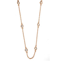 Rose Gold CZ Diamond by the Yard Link Chain