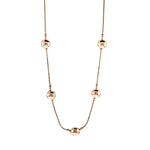 Rose Gold Ball Station Necklace