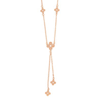 Rose Gold Clover Lariat Necklace