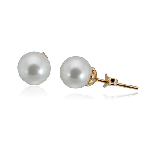 8mm Gold Pearl Studs