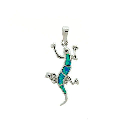 Blue Opal Lizard Pendant