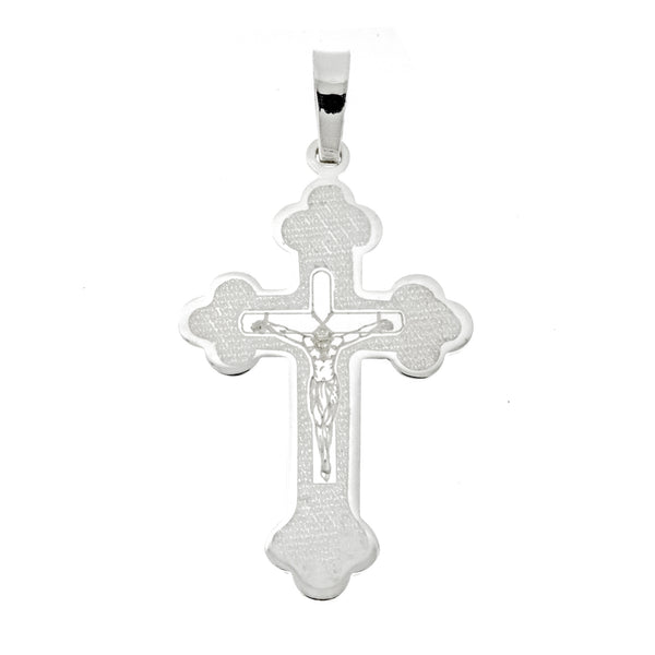 Satin Trefoil Crucifix Pendant