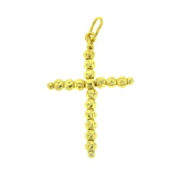 Gold Vermeil DC Bead Cross Pendant