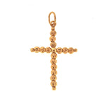 Rose Gold DC Bead Cross Pendant