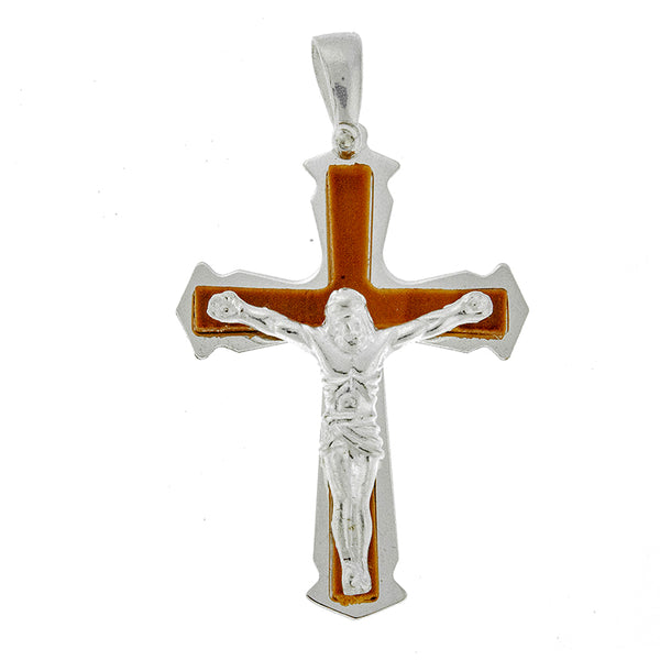 Wood Crucifix Pendant