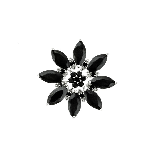 Black CZ Flower Pendant