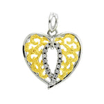 Gold Vermeil Filigree Heart Pendant