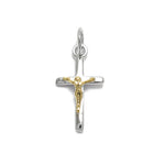 Two Tone Mini Crucifix Pendant