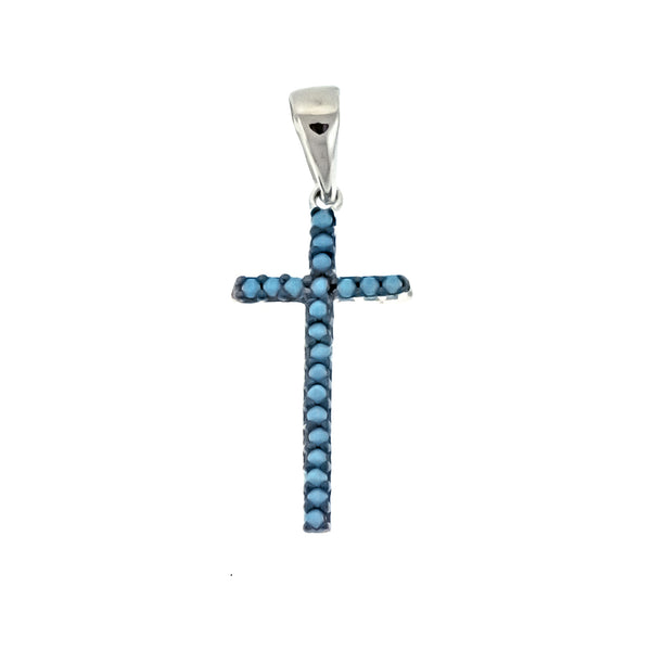 Turquoise Pave Cross Pendant