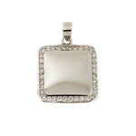 Silver Square Halo Pendant