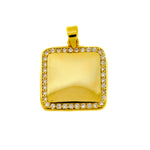 Gold Square Halo Pendant