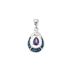 Opal and Amethyst Teardrop Pendant