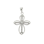CZ and Pearl Cross Pendant