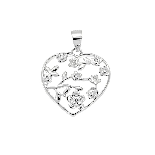 Heart with Roses Pendant