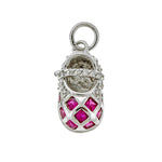 Red Checkered CZ Baby Shoe Pendant