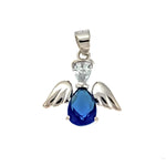 Sapphire CZ Angel Pendant