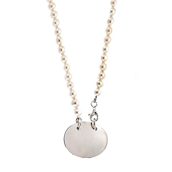 Oval Monogram Pearl Necklace