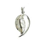 White Shell Curved Leaf Pendant