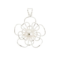 Pearl Wire Flower Pendant