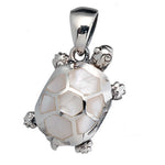 White Mother of Pearl Turtle Pendant